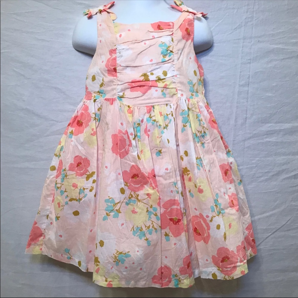 Peach Floral Toddler Dress
